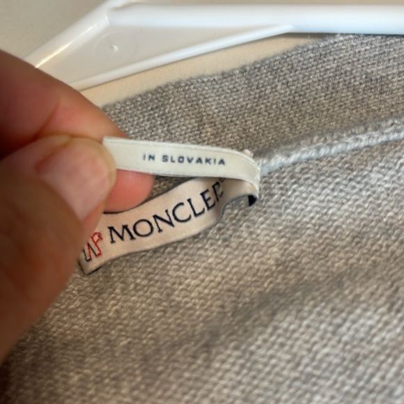 Moncler Maglia tricot 100% cashmere gray and pink cardigan size small - Picture 7 of 13